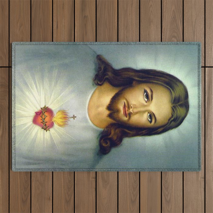 Sacred Heart Of Jesus Outdoor Rug Gallery Image 1