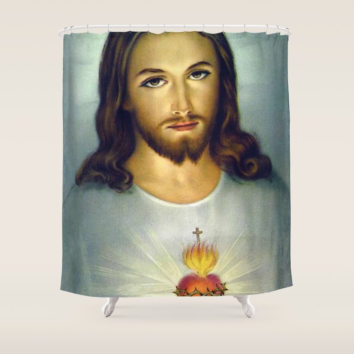 Sacred Heart Of Jesus Shower Curtain Gallery Image 1