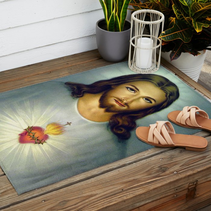 Sacred Heart Of Jesus Outdoor Rug Gallery Image 2