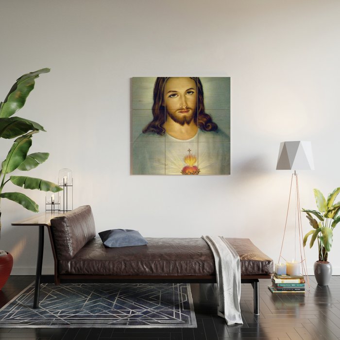 Sacred Heart Of Jesus Wood Wall Art Gallery Image 2
