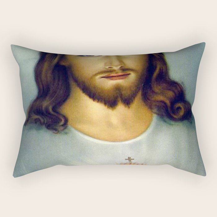 Sacred Heart Of Jesus Rectangular Pillow Gallery Image 2