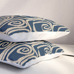 Mid Century Modern Twist Pattern in Mid Mod Navy Blue and Cream Beige Pillow Sham Gallery Image 3