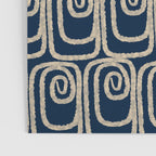 Mid Century Modern Twist Pattern in Mid Mod Navy Blue and Cream Beige Poster Gallery Image 3
