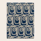 Mid Century Modern Twist Pattern in Mid Mod Navy Blue and Cream Beige Notebook Gallery Image 4