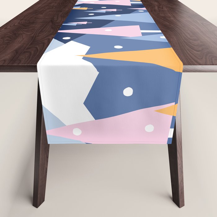 Snowy mountains and trees Table Runner Gallery Image 1