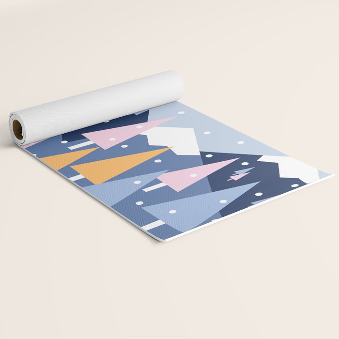 Snowy mountains and trees Yoga Mat Gallery Image 2