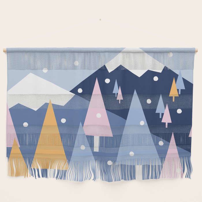 Snowy mountains and trees Wall Hanging Gallery Image 1