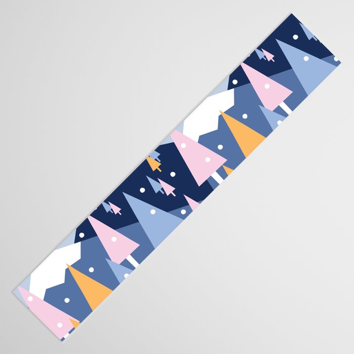 Snowy mountains and trees Table Runner Gallery Image 3