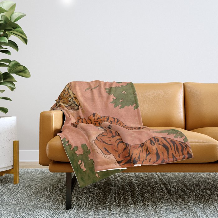 Tiger Beach Throw Blanket