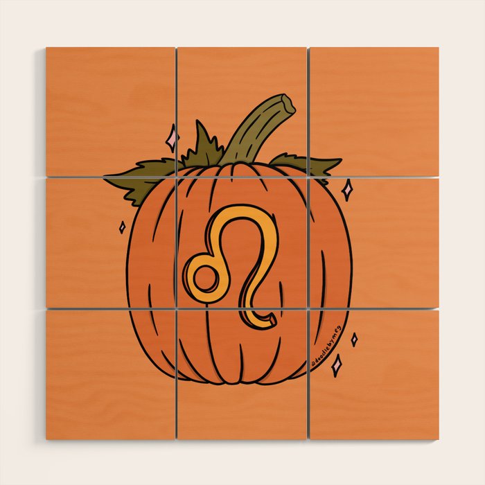 Leo Pumpkin Wood Wall Art Gallery Image 1