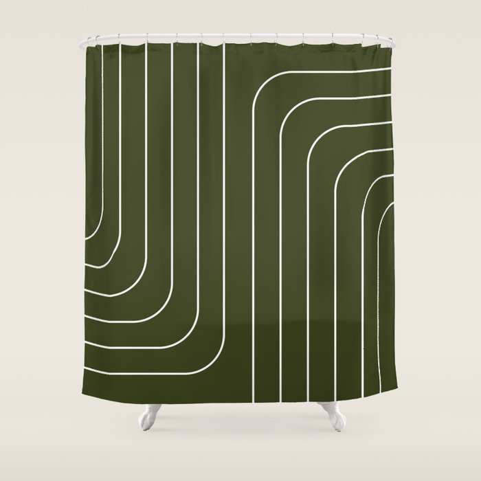 Searching (Olive Green) Shower Curtain Gallery Image 1