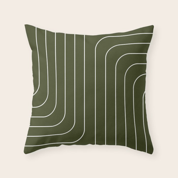 Searching (Olive Green) Throw Pillow Gallery Image 6