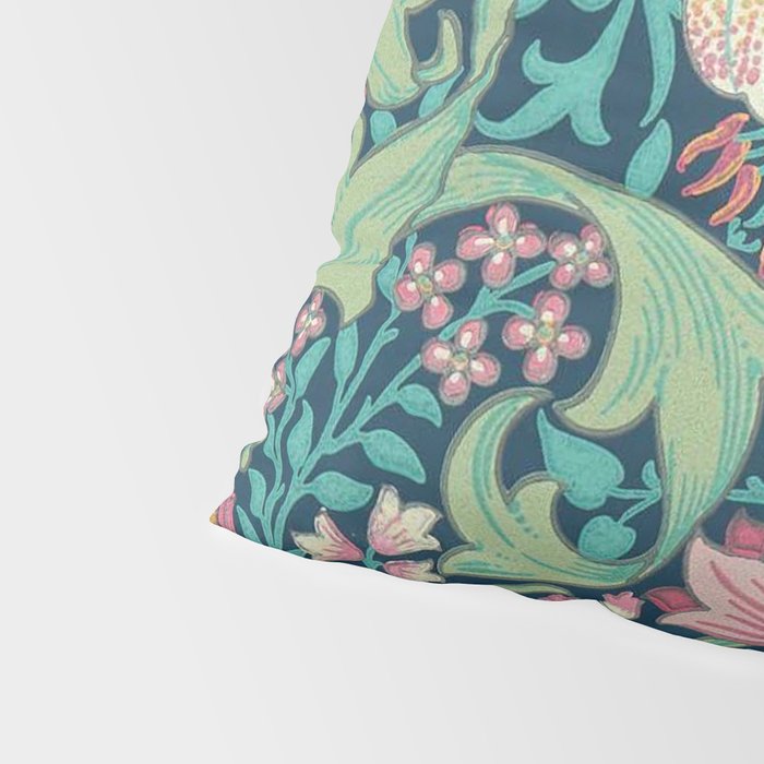 William Morris Golden Lily Bright Green Gold Pink Pillow Sham Gallery Image 4