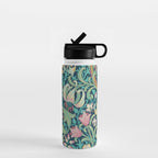 William Morris Golden Lily Bright Green Gold Pink Water Bottle Gallery Image 1