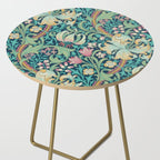 William Morris Golden Lily Bright Green Gold Pink Side Table Gallery Image 2