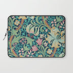 William Morris Golden Lily Bright Green Gold Pink Laptop Sleeve Gallery Image 1