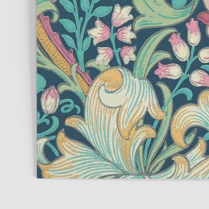 William Morris Golden Lily Bright Green Gold Pink Poster Gallery Image 3