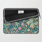 William Morris Golden Lily Bright Green Gold Pink Laptop Sleeve Gallery Image 2