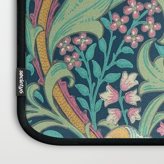 William Morris Golden Lily Bright Green Gold Pink Laptop Sleeve Gallery Image 3