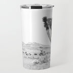 Vintage Desert Scape B&W // Cactus Nature Summer Sun Landscape Black and White Photography Travel Mug Gallery Image 1
