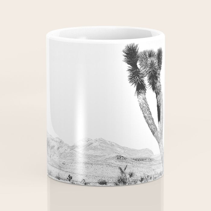 Vintage Desert Scape B&W // Cactus Nature Summer Sun Landscape Black and White Photography Coffee Mug Gallery Image 4