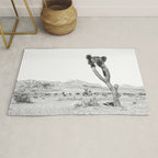 Vintage Desert Scape B&W // Cactus Nature Summer Sun Landscape Black and White Photography Rug Gallery Image 1