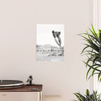 Vintage Desert Scape B&W // Cactus Nature Summer Sun Landscape Black and White Photography Poster Gallery Image 2