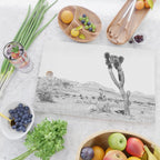 Vintage Desert Scape B&W // Cactus Nature Summer Sun Landscape Black and White Photography Cutting Board Gallery Image 2
