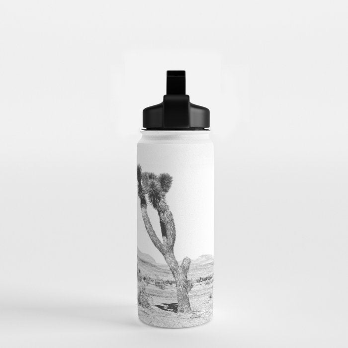 Vintage Desert Scape B&W // Cactus Nature Summer Sun Landscape Black and White Photography Water Bottle Gallery Image 2
