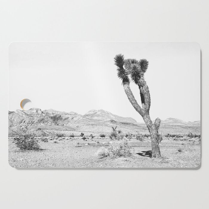 Vintage Desert Scape B&W // Cactus Nature Summer Sun Landscape Black and White Photography Cutting Board Gallery Image 1