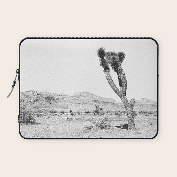 Vintage Desert Scape B&W // Cactus Nature Summer Sun Landscape Black and White Photography Laptop Sleeve Gallery Image 1