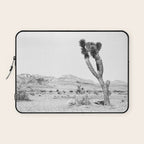 Vintage Desert Scape B&W // Cactus Nature Summer Sun Landscape Black and White Photography Laptop Sleeve Gallery Image 1