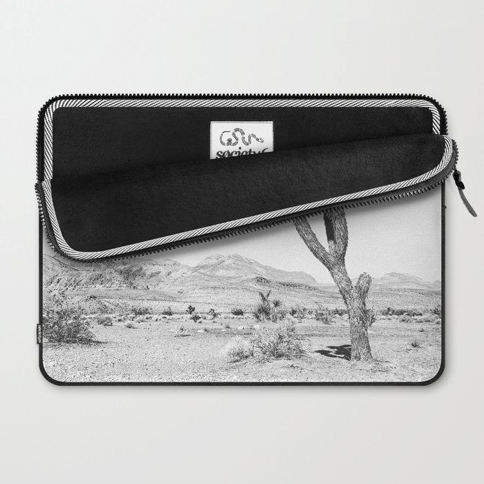 Vintage Desert Scape B&W // Cactus Nature Summer Sun Landscape Black and White Photography Laptop Sleeve Gallery Image 2
