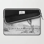 Vintage Desert Scape B&W // Cactus Nature Summer Sun Landscape Black and White Photography Laptop Sleeve Gallery Image 2