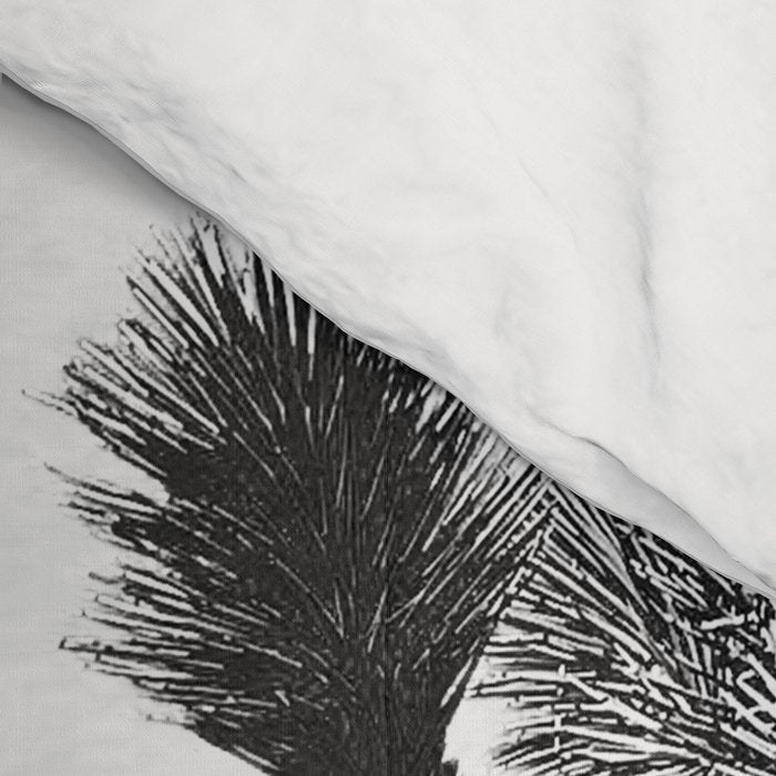 Vintage Desert Scape B&W // Cactus Nature Summer Sun Landscape Black and White Photography Comforter Gallery Image 4