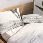 Vintage Desert Scape B&W // Cactus Nature Summer Sun Landscape Black and White Photography Pillow Sham Gallery Image 2