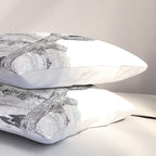 Vintage Desert Scape B&W // Cactus Nature Summer Sun Landscape Black and White Photography Pillow Sham Gallery Image 3