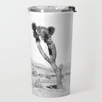 Vintage Desert Scape B&W // Cactus Nature Summer Sun Landscape Black and White Photography Travel Mug Gallery Image 2