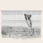 Vintage Desert Scape B&W // Cactus Nature Summer Sun Landscape Black and White Photography Wall Hanging Gallery Image 1