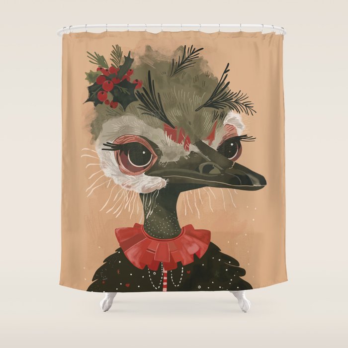 Festive Ostrich Shower Curtain Gallery Image 1