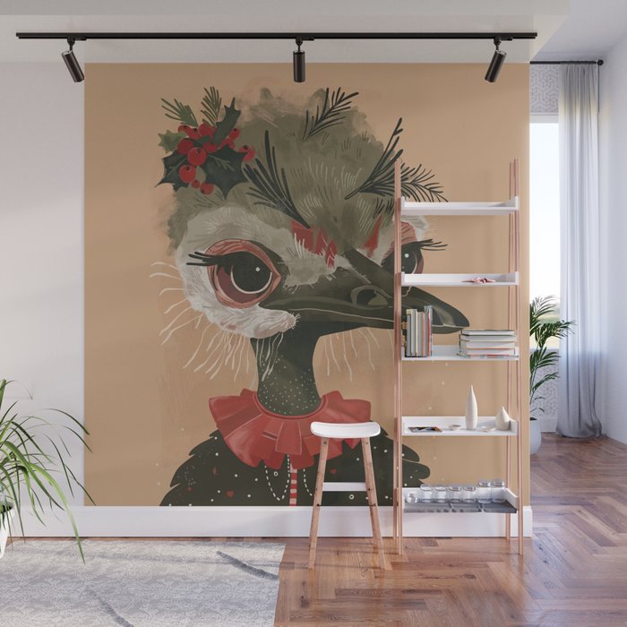Festive Ostrich Wall Mural Gallery Image 1