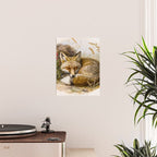 Fox Sleeping Vintage Illustration Poster Gallery Image 2