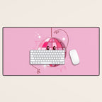 Smiley Pink Disco Ball Desk Mat Gallery Image 1