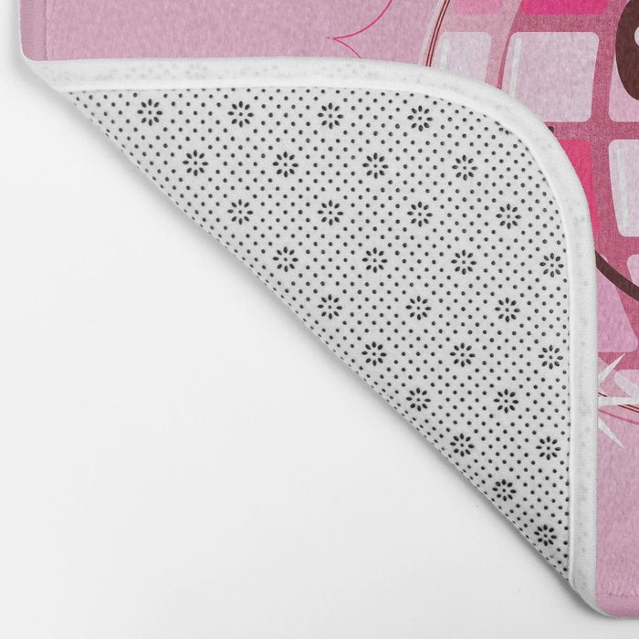 Smiley Pink Disco Ball Bath Mat Gallery Image 2