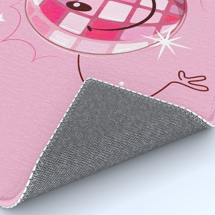 Smiley Pink Disco Ball Rug Gallery Image 4