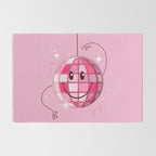 Smiley Pink Disco Ball Rug Gallery Image 2