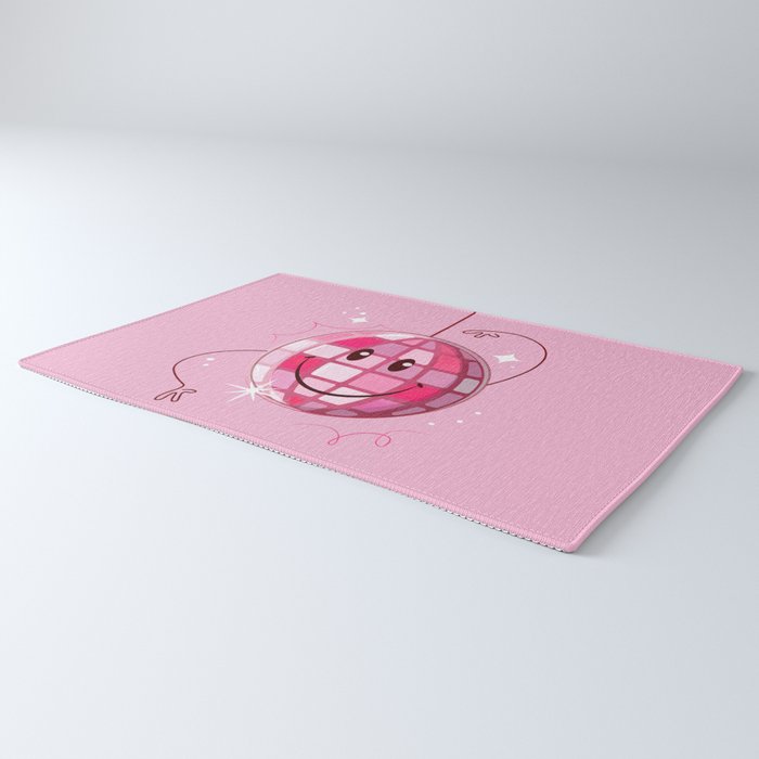 Smiley Pink Disco Ball Rug Gallery Image 3