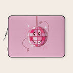 Smiley Pink Disco Ball Laptop Sleeve Gallery Image 1