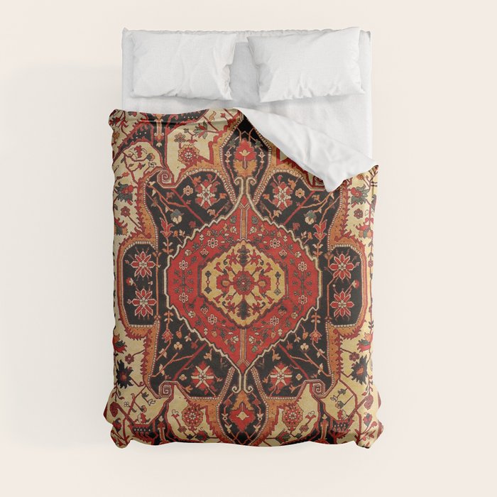 Late 19th Century Serapi Persian Rug Print Duvet Cover Gallery Image 3