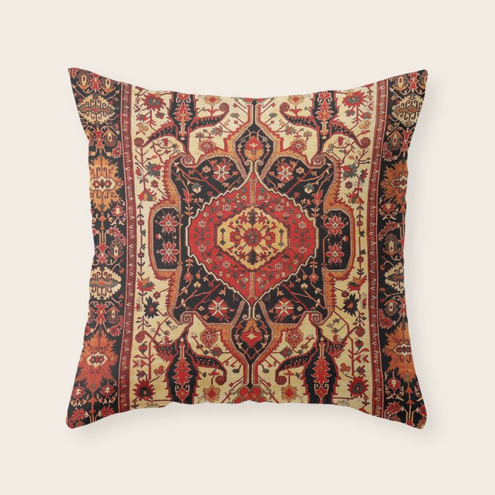 Late 19th Century Serapi Persian Rug Print Throw Pillow Gallery Image 6